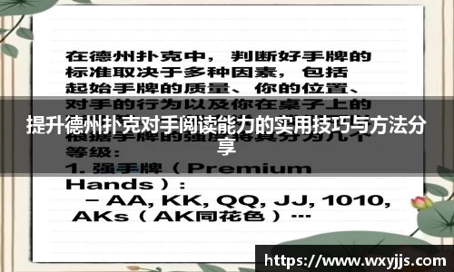 提升德州扑克对手阅读能力的实用技巧与方法分享